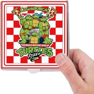 Mini Pizza Time Pizza Box Design, (10 Pack) (5" Length x 5" Width x 1.5" Depth)